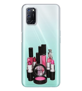Makyaj Tasarımlı Süper Şeffaf Silikon Telefon Kılıfı Oppo A52-A72