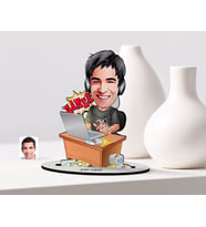 BK Gift Kişiye Özel Erkek Gamer Karikatürlü Ahşap Biblo Model-1 (Beyaz)