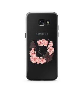 Pembe Çiçekli Harf Tasarım Süper Şeffaf Silikon Telefon Kılıfı Samsung A5 (2015)