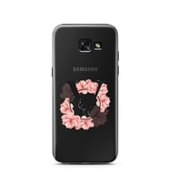 Pembe Çiçekli Harf Tasarım Süper Şeffaf Silikon Telefon Kılıfı Samsung A5 (2015)