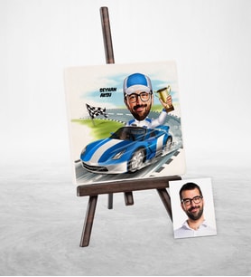 BK Gift Kişiye Özel Rallici Karikatür Şovaleli Doğal Taş  1
