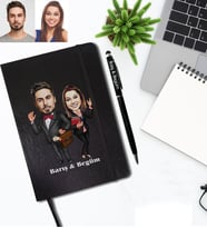 Kişiye Özel Avukat Arkadaş Karikatürlü Siyah Defter Kalem Hediye Seti Model-1