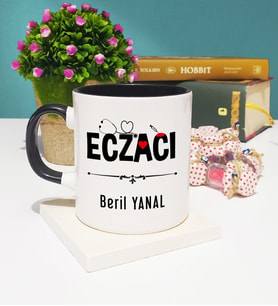Eczacı Tasarımlı Kişiye Özel Eczacı Kupa Bardak Siyah