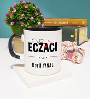 Eczacı Tasarımlı Kişiye Özel Eczacı Kupa Bardak Siyah