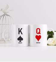BK Gift Kişiye Özel Kupa Kızı ve Maça Papaz Tasarımlı İkili Beyaz Kupa Bardak-2