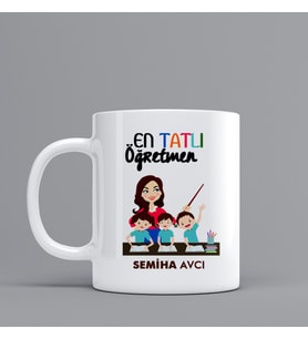 En Tatlı Öğretmen Hediye Kupa Bardak Kişiye Özel Hediye W81