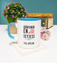 Teyze Tasarımlı Kişiye Özel Teyze Kupa Bardak Mavi