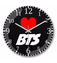 I Love Bts Duvar Saati Bombeli Gercek Cam