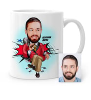 BK Gift Kişiye Özel Patron Karikatür Beyaz Kupa Bardak  3