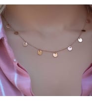14 Ayar Rose Altın Pullu Kolye