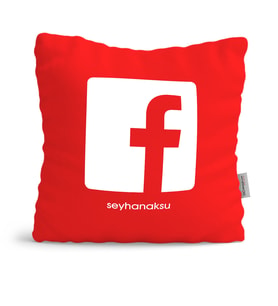 BK Gift Kişiye Özel Facebook Kırmızı Yastık