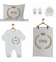Pia Baby GL 2007 İsme Özel Taçlı Beşli Tulum Set