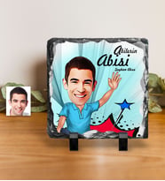BK Gift Kişiye Özel Abilerin Abisi Karikatürlü Dekoratif Doğal Taş  1