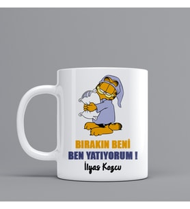 Uykucu Garfield Hediye Kupa Bardak Kişiye Özel Hediye W79