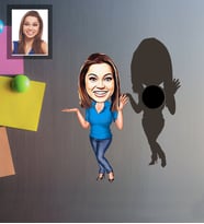Kişiye Özel İş Kadını Karikatürlü Ahşap Magnet Bayan-11