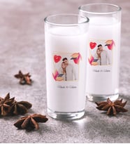 BK Gift Kişiye Özel Renkli Baskılı İsimli Fotoğraflı İkili Rakı Bardağı Seti-28 (Beyaz)