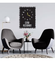 Tablo Temalı Ahşap Duvar Saati (Siyah)