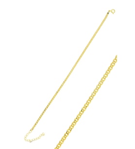 Gümüş altın yaldızlı zincir bileklik SGTL10515GOLD