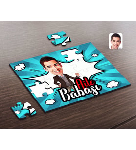 BK Gift Kişiye Özel Aile Babası Karikatürlü Ahşap Puzzle-1