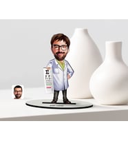 BK Gift Kişiye Özel Bay Göz Doktoru Karikatür Ahşap Biblo  1