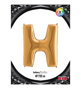 H Harf Kikajoy Altın Folyo Balon 102 cm (40 inch)