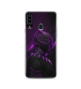 Black Panter Tasarım Süper Şeffaf Silikon Telefon Kılıfı Samsung A20s