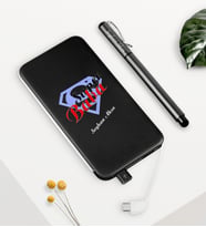 BK Gift Kişiye Özel Süper Baba Siyah 5000 mAh Powerbank ve Kalem Seti-5 (Model 1)