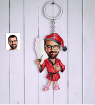 BK Gift Kişiye Özel Yılbaşı Erkek Karikatür Anahtarlık