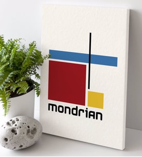 Mondrian Tasarımlı Kanvas Tablo 30x50cm