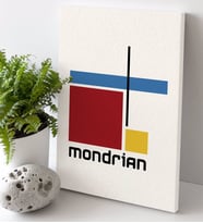 Mondrian Tasarımlı Kanvas Tablo 30x50cm