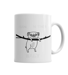 Dogs Pug Köpek Kupa Bardak Porselen