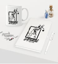 BK Gift Kişiye Özel Avukat Temalı Beyaz Defter Kalem Kupa Seti - 16 (Model 1)