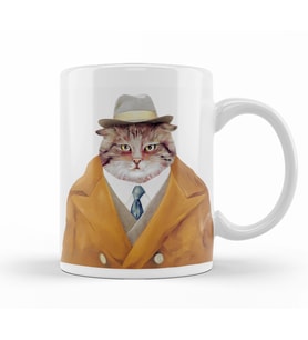 Şişman Süslü Cats KediKupa Bardak Porselen