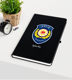 BK Gift Kişiye Özel Polis Çevik Kuvvet Temalı Siyah Defter