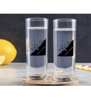 BK Gift Kişiye Özel Renkli Baskılı İsimli İkili Vodka Bardağı-27 (Beyaz)