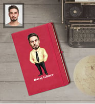 Kişiye Özel Öğretmen Karikatürlü   Kırmızı Defter Bay-13