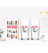 BK Gift Kişiye Özel Renkli Baskılı İsimli Fotoğraflı İkili Rakı Bardağı ve Rakı Cep Kitabı Hediye Seti-25 (Model 1)