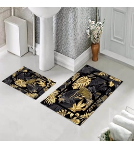 Banyo Halısı Ikili Klozet Takımı Kaymaz Tabanlı (60 xm x 100 cm + 40 cm x 60 cm) 
