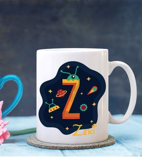 Kişiye Özel Z Harfi Temalı Space Tasarımlı Beyaz Kupa