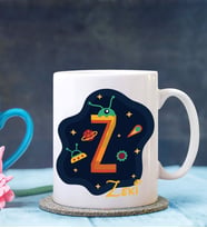 Kişiye Özel Z Harfi Temalı Space Tasarımlı Beyaz Kupa