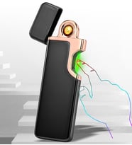 İsme Özel, Alevsiz Çakmak Yeşil İnnfrared Kesici Sensör Usb Şarjlı Ultraince Kumlu Siyah