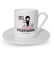 BK Gift Kişiye Özel Matematik Öğretmeni Türk Kahvesi Fincanı  1