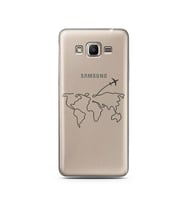 Çizgi Harita Tasarımlı Süper Şeffaf Silikon Telefon Kılıfı Samsung J2 Prime