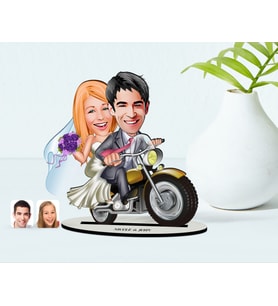 BK Gift Kişiye Özel Evleniyoruz Karikatür Ahşap Biblo  8