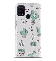 Kılıfland Samsung Galaxy M31 Kılıf Silikon Resimli Kapak Cactus Pattern Stok 901