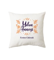 Anneler Günü İsme Özel Yılın Annesi Yastık (Beyaz)