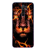 Aslan Neon Tasarım Süper Şeffaf Silikon Telefon Kılıfı Xiomai Redmi 9