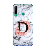 Mermer Çiçekli Harf Tasarım Süper Şeffaf Silikon Telefon Kılıfı Huawei P40 Lite 