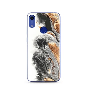 Mermer Tasarımlı Süper Şeffaf Silikon Telefon Kılıfı Huawei Honor 8A