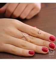 925 Ayar Gümüş Minik Yıldız Taşlı Yüzük, Pembe (Rose)